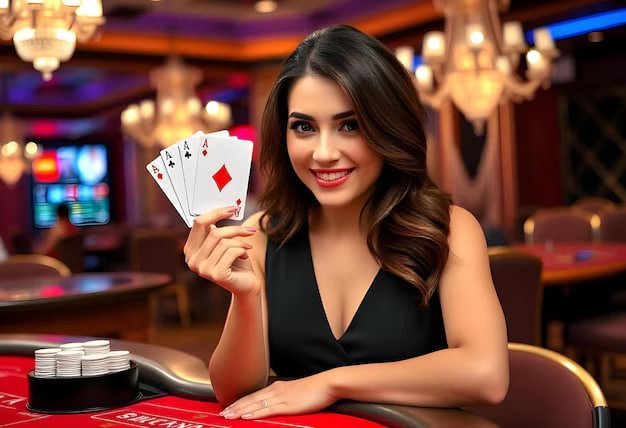 Multi-camera live dealer blackjack table on hoki99 login